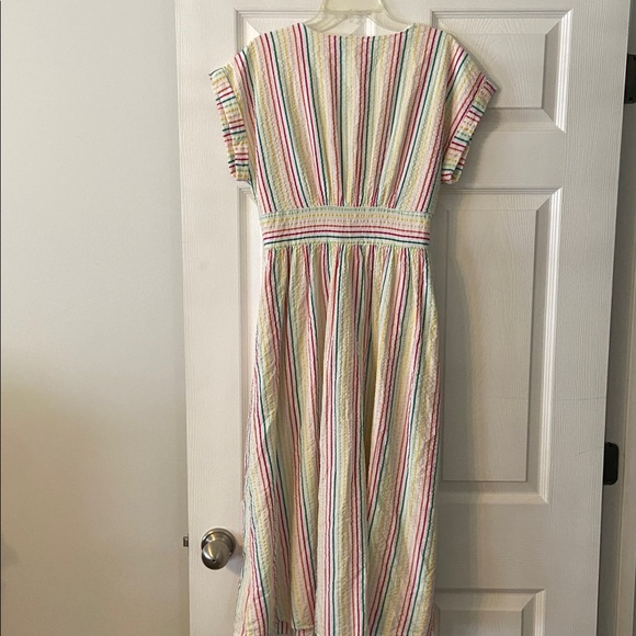 LOFT Colorful Striped Midi Summer Dress bottoms down size 8P brand new - Picture 6 of 12